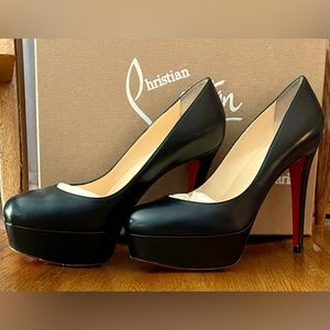 Christian Louboutin Bianca 120 Kid Black. Size 7.5 (38).